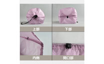 【M・3L・ラベンダー】　大きめナイロン巾着袋　スタッフバッグ　スタッフサック　バッグインバッグ　着替え袋