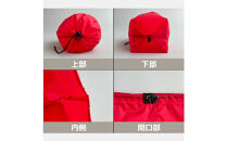 【L・5L・赤】&nbsp;大きめナイロン巾着袋　スタッフバッグ　スタッフサック　バッグインバッグ　着替え袋