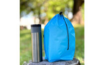 【L・5L・水色】&nbsp;大きめナイロン巾着袋　スタッフバッグ　スタッフサック　バッグインバッグ　着替え袋