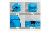 【L・5L・水色】&nbsp;大きめナイロン巾着袋　スタッフバッグ　スタッフサック　バッグインバッグ　着替え袋