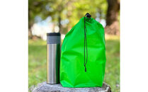 【L・5L・緑】&nbsp;大きめナイロン巾着袋　スタッフバッグ　スタッフサック　バッグインバッグ　着替え袋