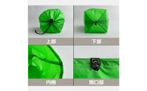 【L・5L・緑】&nbsp;大きめナイロン巾着袋　スタッフバッグ　スタッフサック　バッグインバッグ　着替え袋