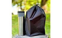 【L・5L・黒】&nbsp;大きめナイロン巾着袋　スタッフバッグ　スタッフサック　バッグインバッグ　着替え袋