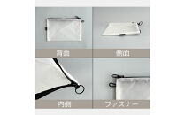【白】A6が入るとっても軽いナイロンフラットポーチ（マチなし）旅行用や化粧品にも