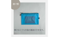 【水色】A6が入るとっても軽いナイロンフラットポーチ（マチなし）旅行用や化粧品にも