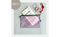 【ラベンダー】A6が入るとっても軽いナイロンフラットポーチ（マチなし）旅行用や化粧品にも