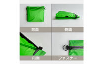 【緑】A6が入る軽量撥水ナイロンスクエアポーチ（マチあり）