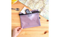 【ラベンダー】A6が入る軽量撥水ナイロンスクエアポーチ（マチあり）