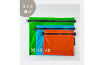 【ラベンダー】A6が入る軽量撥水ナイロンスクエアポーチ（マチあり）