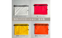 【オレンジ】A5サイズが入る軽いナイロンフラットポーチ　旅行用　着替え