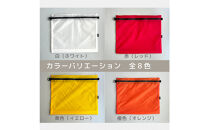 【オレンジ】B5が入る軽いナイロンフラットポーチ　旅行用　着替え　大容量　横長　バッグインポーチ