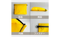 【黄色】B5が入る軽いナイロンフラットポーチ　旅行用　着替え　大容量　横長　バッグインポーチ