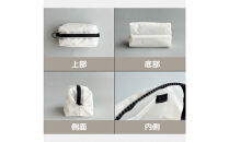 【白】ナイロン化粧ポーチ　内ポケット付き