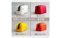 【白】ナイロン化粧ポーチ　内ポケット付き