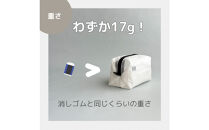 【白】ナイロン化粧ポーチ　内ポケット付き