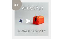 【オレンジ】ナイロン化粧ポーチ　内ポケット付き