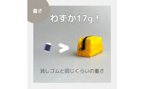 【黄色】ナイロン化粧ポーチ　内ポケット付き