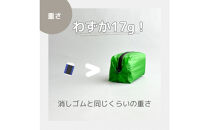 【緑】ナイロン化粧ポーチ　内ポケット付き