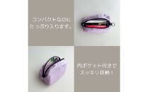 【ラベンダー】ナイロン化粧ポーチ　内ポケット付き