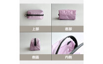 【ラベンダー】ナイロン化粧ポーチ　内ポケット付き