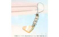 【赤】悠ヶ風の夜光貝＜3連ラインストーンストラップ＞