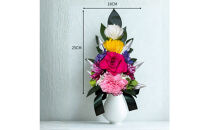 国家検定一級デザイナーのプリザーブドフラワー仏花１基　L