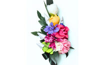 国家検定一級デザイナーのプリザーブドフラワー仏花１基　L