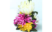 国家検定一級デザイナーのアーティシャルフラワー仏花１基　S