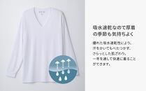 【男性用 Sサイズ ホワイト】ReDリカバリーウェア Vネックインナー長袖 疲労回復 血行促進 一般医療機器 バイタルテック