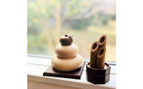 木製 鏡餅＆門松セット／天然木の正月飾り〈Ricod〉