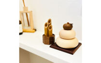 木製 鏡餅＆門松セット／天然木の正月飾り〈Ricod〉