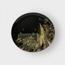 丸小皿 登り孔雀 漆黒（金） ［NF157］