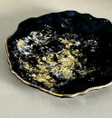 豆皿&nbsp;口金ロック&nbsp;古代金箔漆黒&nbsp;［NF172］