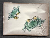 【カニ】大堀筒描き　皿　中