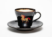 【黒色】大堀陶胎漆器　コーヒーカップ　ソーサー付き