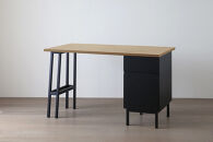 【開梱設置】高野木工&nbsp;プレーンデスク&nbsp;SET6&nbsp;天板/オーク&nbsp;パーツ/オーク黒塗装（W120×D70cm）【10年保証】