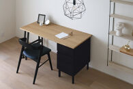 【開梱設置】高野木工&nbsp;プレーンデスク&nbsp;SET6&nbsp;天板/オーク&nbsp;パーツ/オーク黒塗装（W120×D70cm）【10年保証】