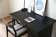 【開梱設置】高野木工&nbsp;プレーンデスク&nbsp;SET5&nbsp;オーク黒塗装（W120×D70cm）【10年保証】