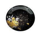 丸小皿&nbsp;古代（金箔）漆黒［NF176］