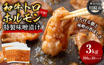 ＜訳アリ＞和牛トロホルモン　特製味噌漬け　3kg(300g×10）【2026年3月発送】