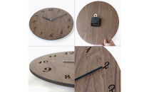 【旭川クラフト】木製壁掛け時計 ボードクロック ウォルナット / ササキ工芸 _01493