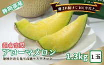『組合直送』アローマメロン 1.3kg 1玉｜高級 名産 果物 フルーツ ギフト メロン 静岡県 ふるさと納税