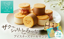 【ソラアオ】アイスチーズケーキサンド 2箱セット 12個入り | 京都 チーズケーキ専門店 アイス  人気セット［ 京都  チーズケーキ専門店 スイーツ アイス アイスサンド 人気 おすすめ 洋菓子 お取り寄せ 通販 送料無料 ふるさと納税 ］