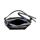 革・ダブルポシェット ミニ［ブラック］