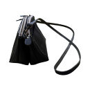 革・ダブルポシェット ミニ［ブラック］