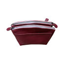 革・ダブルポシェット ミニ［ワイン］