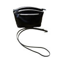 革・ダブルポシェット ラージ［ブラック］