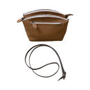 革・ダブルポシェット ラージ［キャメル］