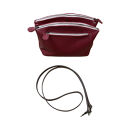 革・ダブルポシェット ラージ［ワイン］