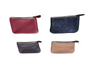 革・ファスナーポーチ ミニ［ブラック］